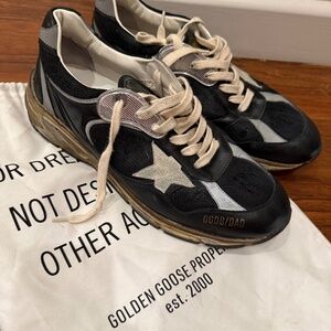 Golden Goose Dad-Star black/silver sneakers.  Men’s 43